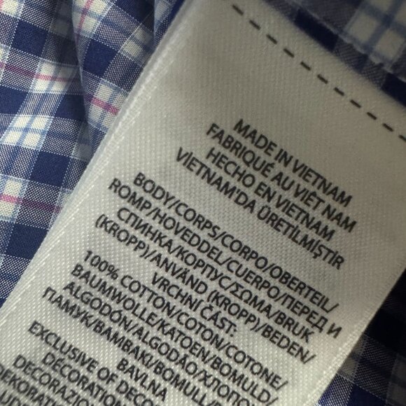 Polo Ralph Lauren Classic Fit Mens Large L 16.5 Gingham Long Sleeve Button Up - Picture 9 of 9